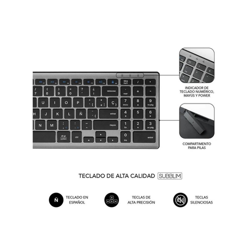 Teclado SUBBLIM PURE COMBO Gris