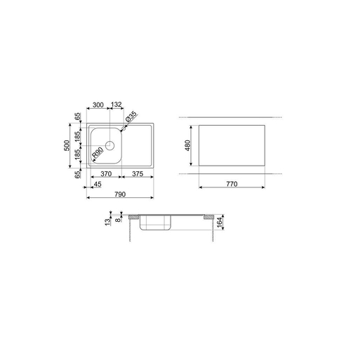 Smeg LYP791S - Fregadero 1 Seno 1 Escurridor