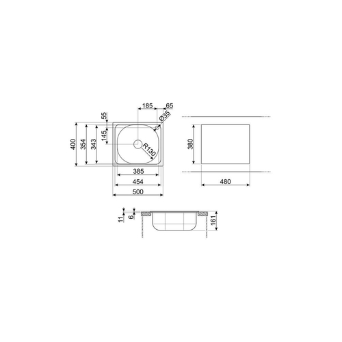 Smeg LYP401FD - Fregadero 1 Seno 45CM