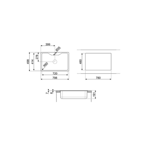 Smeg LYG800 - Fregadero 1 Seno 80CM