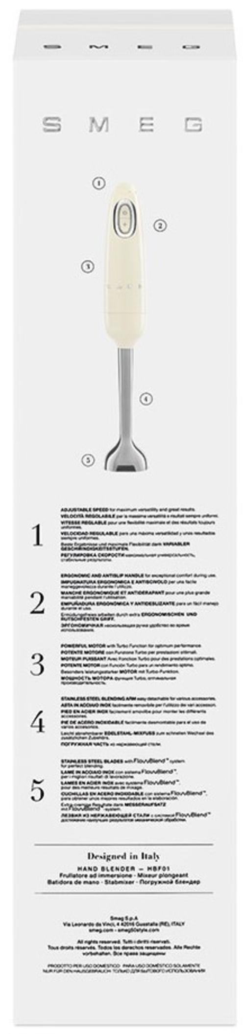 Batidoras de Mano SMEG HBF01CREU Crema 700W