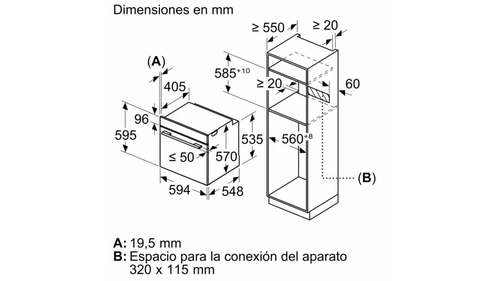 Horno Multifunción BALAY 3HA5888A6 CRISTAL GRIS 71L