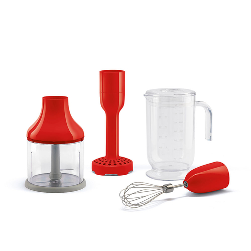 Set de 4 accesorios Smeg HBAC11RD Rojo Batidor Picadora Pasapurés Vaso