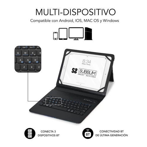 Funda Tablet SUBBLIM Keytab PRO Bluetooth Trendy 9.6'' a 11''