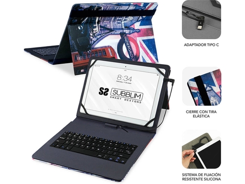 Funda Tablet SUBBLIM KEYTAB PRO USB 10.1'' England