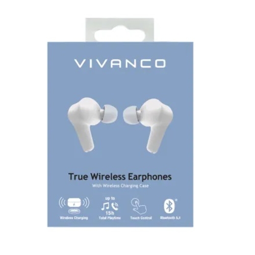 Auricular Inalámbrico VIVANCO TRUE Wireless Stereo Headset Blanco