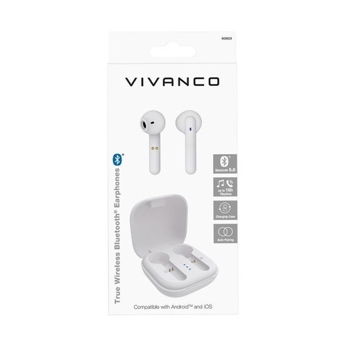 Auricular Inalámbrico VIVANCO TRUE Wireless Bluetooth Blanco