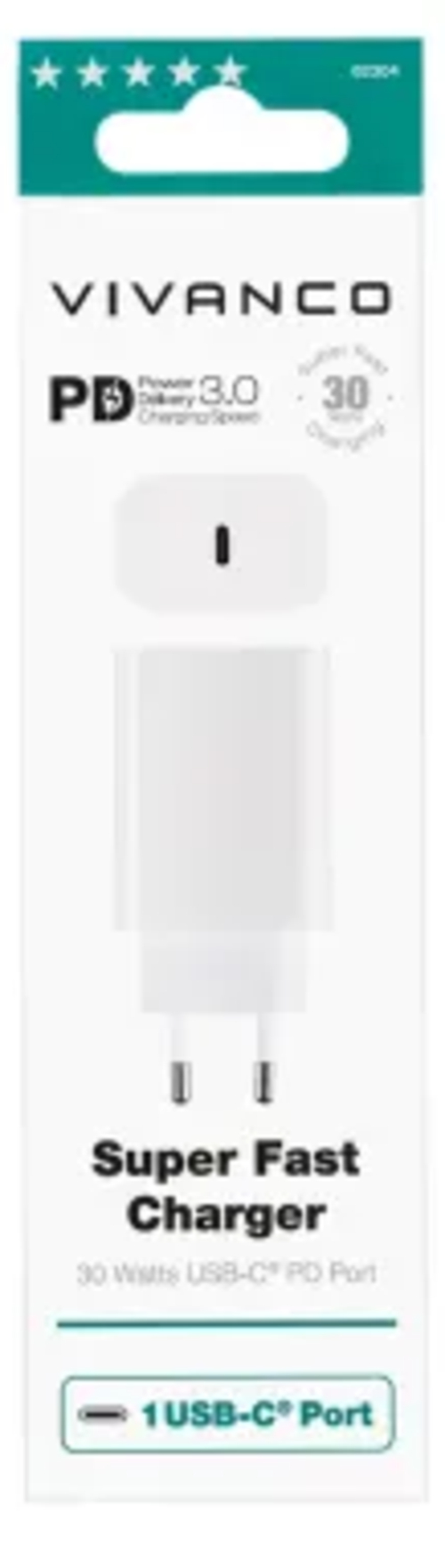 Cargador VIVANCO BL-62304 Blanco 30W