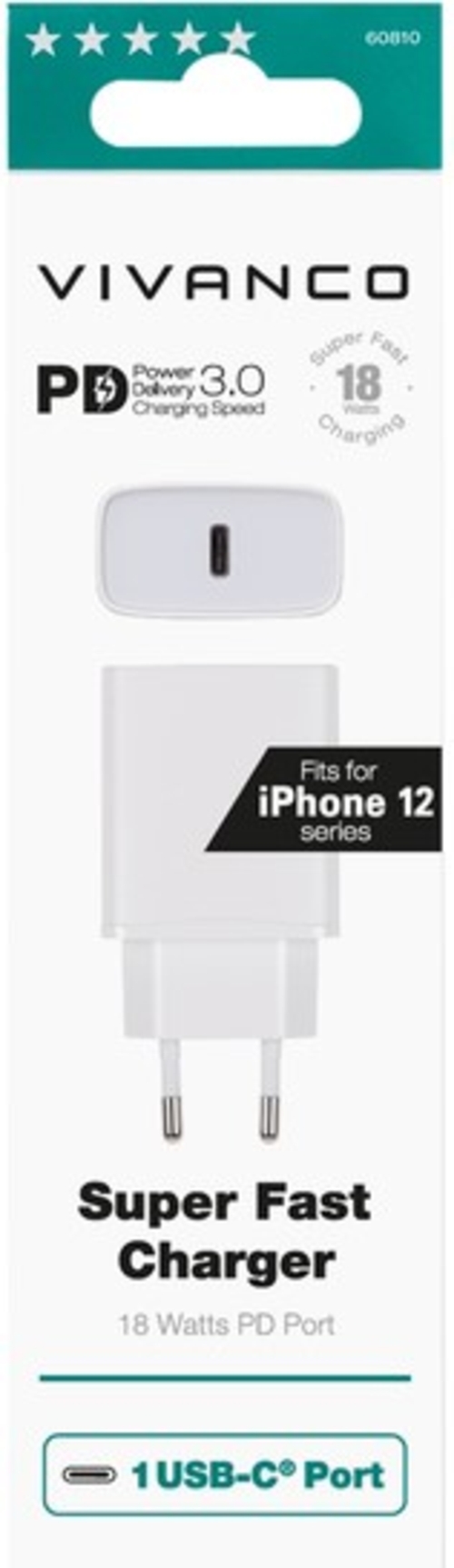 Cargador VIVANCO BL-60810 Blanco 18W