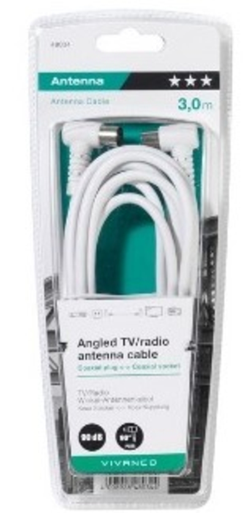 Cable de Antena VIVANCO BL-48034 Blanco 3M