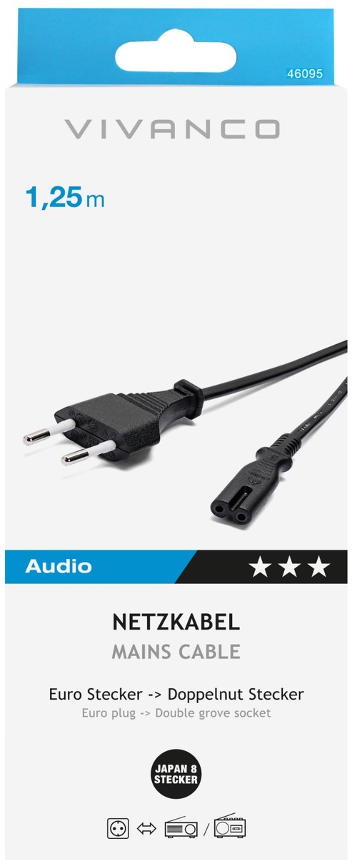 Cable de Red VIVANCO 46095 Negro 1.25M