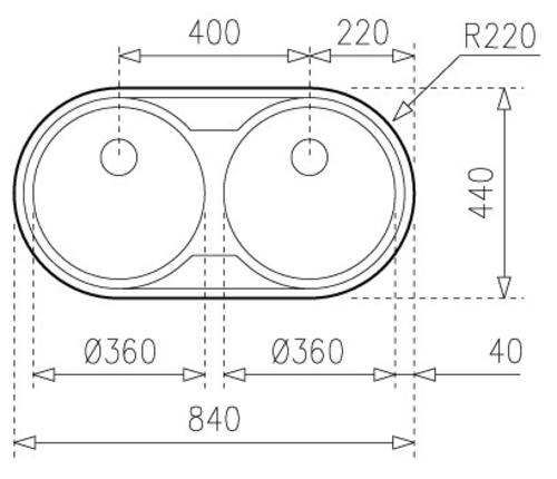Teka DR80 2C - Fregadero 80CM 2 Senos