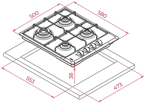 Placa de Gas TEKA HLX-640 4G INOX Natural 60CM 