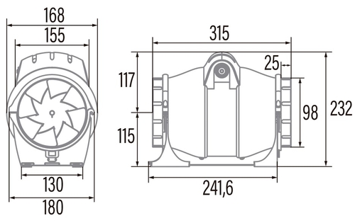 Extractor CATA DUCT IN-LINE 100-270 Blanco 24dB