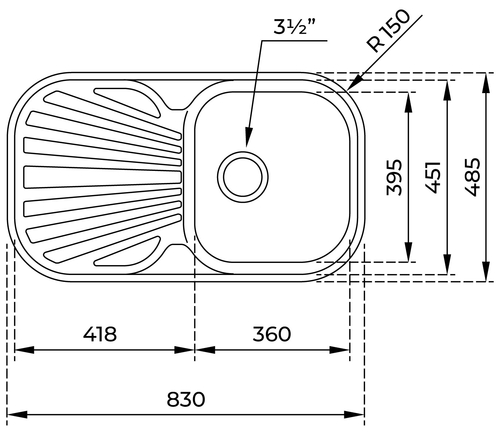 Fregadero TEKA STYLO 1C-1E INOX 45CM
