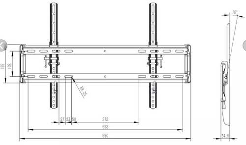 Soporte TV VIVANCO BTI-6060 NEGRO 32"-65"