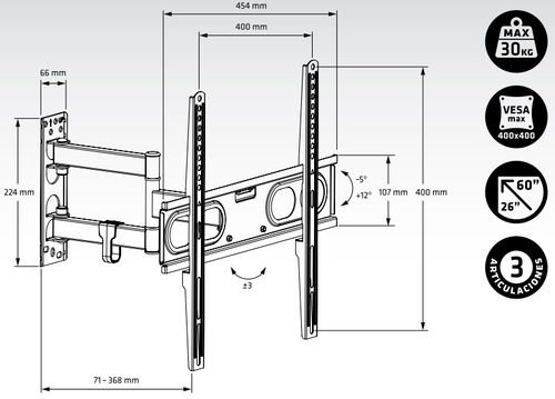 Soporte TV ENGEL AC0592E Negro 26"-60"