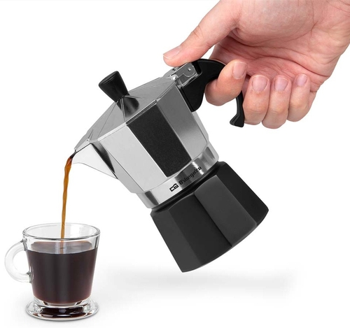 Cafetera de Aluminio ORBEGOZO KFM-330 INOX-Negro 3 Tazas