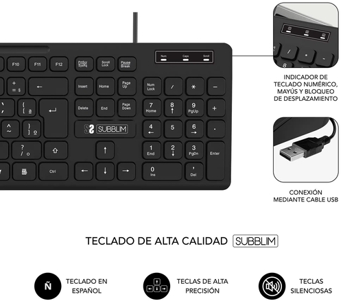 Teclado SUBBLIM SUBKBC-0SSK50 Negro