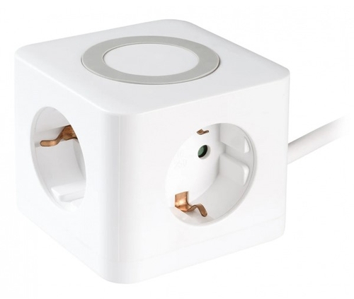 Adaptador VIVANCO Cubo Alimentación BL39619 Blanco 1.4M