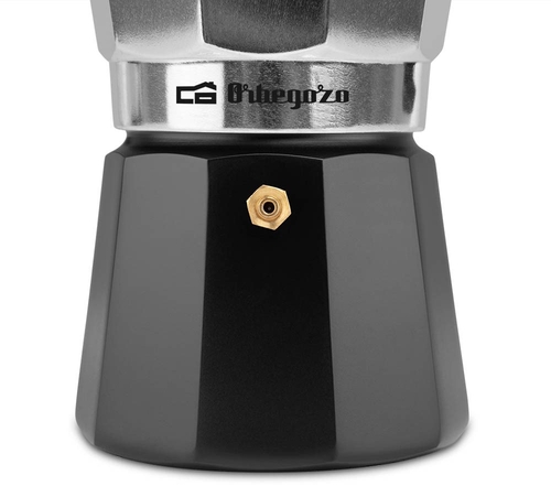 Cafetera de Aluminio ORBEGOZO KFM-630 INOX-Negro 6 Tazas