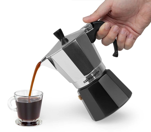 Cafetera de Aluminio ORBEGOZO KFM-630 INOX-Negro 6 Tazas