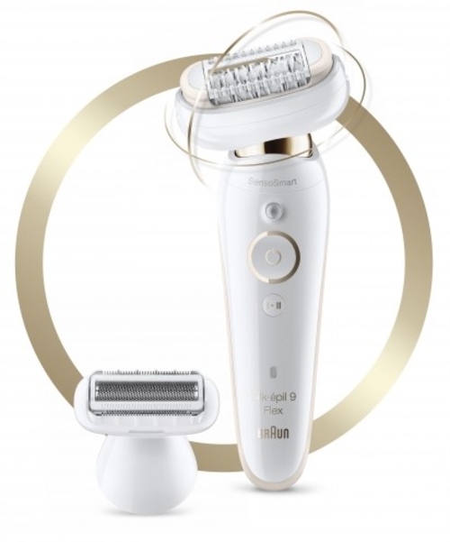 Depiladora BRAUN SILK-EPIL 9002 FLEX SENSOSMART Blanco-Oro Batería