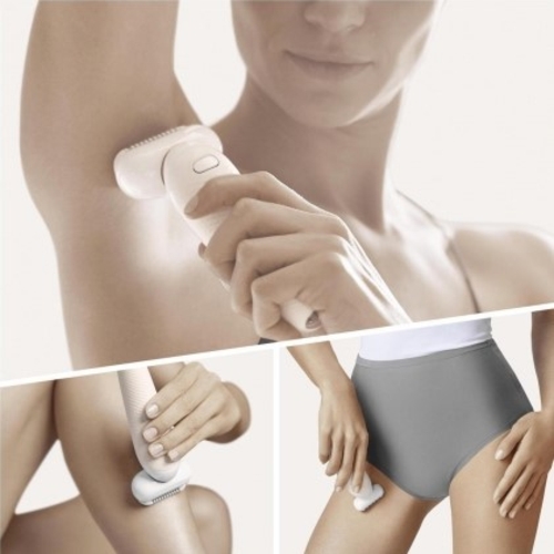 Depiladora BRAUN SILK-EPIL 9002 FLEX SENSOSMART Blanco-Oro Batería