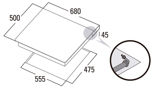 Placa de Gas CATA LGI-7041-X INOX 60CM Gas Natural