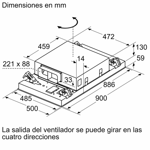 BALAY 3BE-296-ABC Cristal Blanco - Grupo Filtrante 90CM