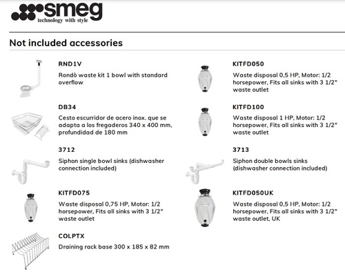 SMEG UM-45 INOX - Fregadero 45CM