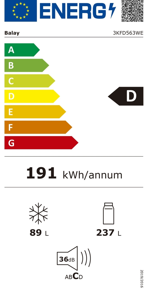 BALAY 3KFD-563-WE Blanco - Frigorífico Combi NO FROST