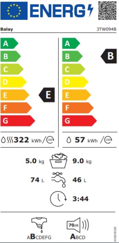 BALAY 3TW-094-B Blanco  - Lavadora Secadora 9KG 5KG 1400RPM