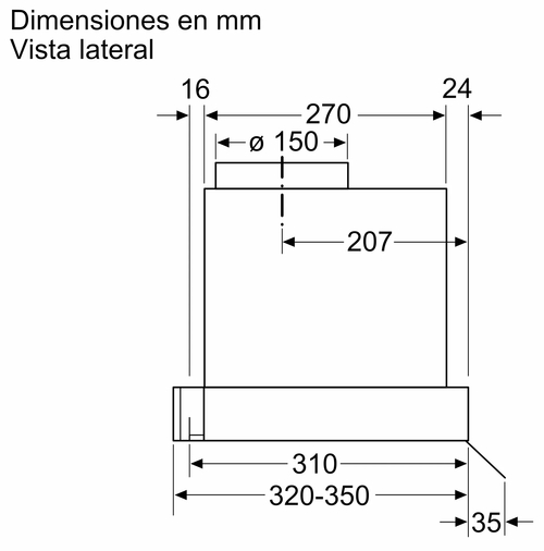 BALAY 3BD-866-MN Cristal Negro - Campana Decorativa 60CM