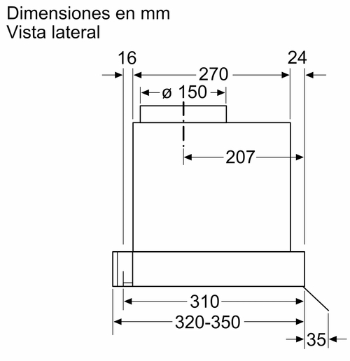 BALAY 3BD-896-MN Cristal Negro - Campana Decorativa 90CM
