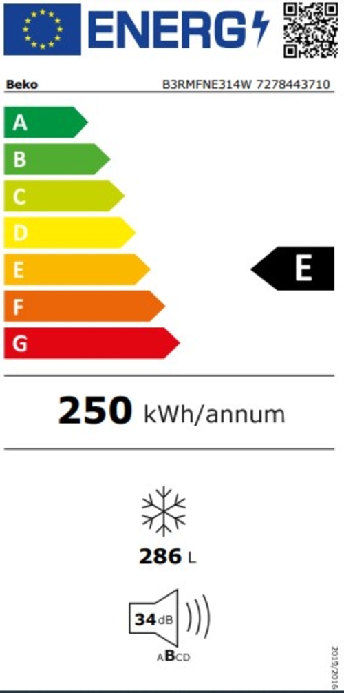 BEKO B3RMFNE-314-W Blanco - Congelador Vertical NO FROST