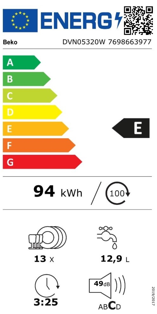 BEKO DVN-05320-W Blanco - Lavavajillas 60CM 13 Servicios