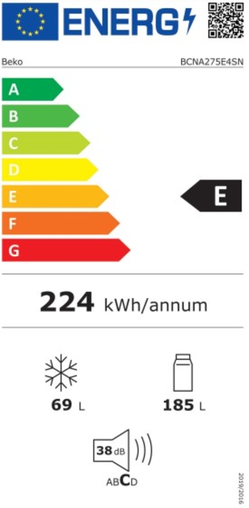 BEKO BCNA-275-E4SN Blanco - Frigorífico Combi NO FROST