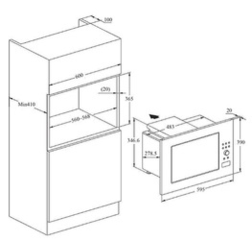 Microondas KROMSLINE KMFI-23-D-BK Negro 23L 900W