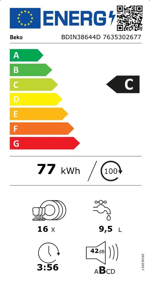 BEKO BDIN-38644-D Negro - Lavavajillas 60CM 16 Servicios