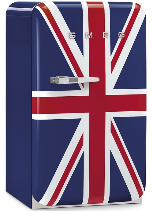SMEG FAB-10-RUJ Unión Jack - Nevera Pequeña Cíclico