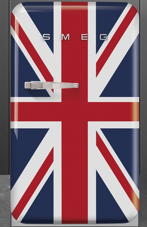SMEG FAB-10-RUJ Unión Jack - Nevera Pequeña Cíclico