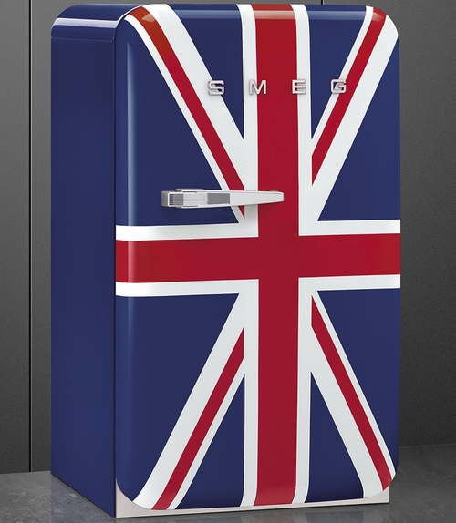 SMEG FAB-10-RUJ Unión Jack - Nevera Pequeña Cíclico
