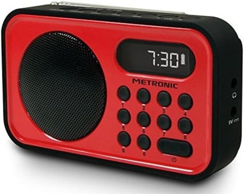 METRONIC 477221 FM Roja - Radio Portátil Digital