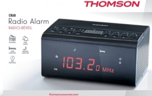 THOMSON CR50 - Radio Reloj Negro