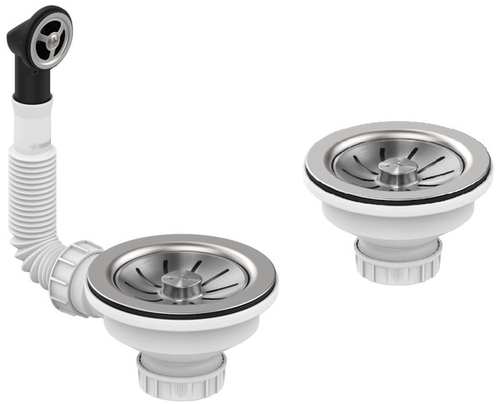 TEKA HELIXPRO 1 1/2C/2C INOX - Válvula de Fregadero Set duo
