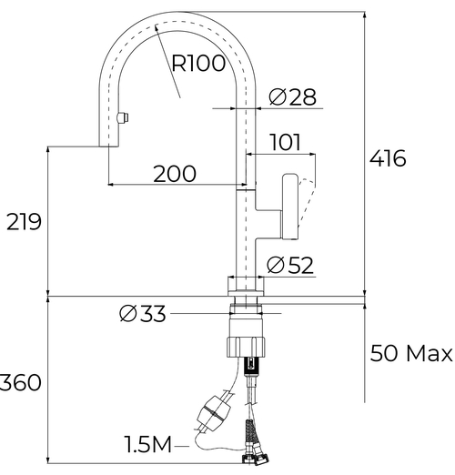 TEKA OVAL 9382 - Grifo  Cromo