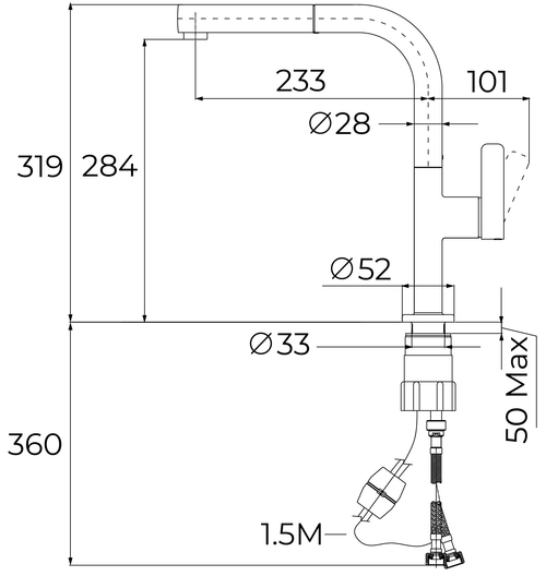 TEKA OVAL 938  - Grifo Cromo
