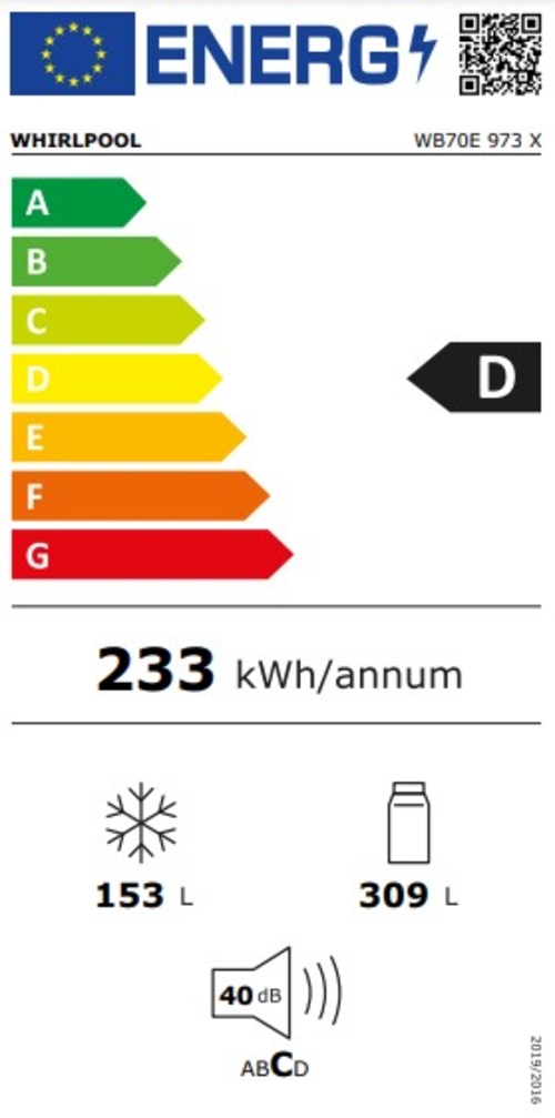 WHIRLPOOL WB-70E-973-X INOX - Frigorífico Combi NO FROST