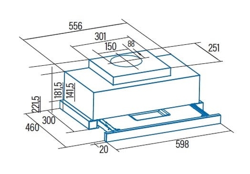 CATA TFH-6830-GWH Cristal Blanco - Campana Extraíble 60CM